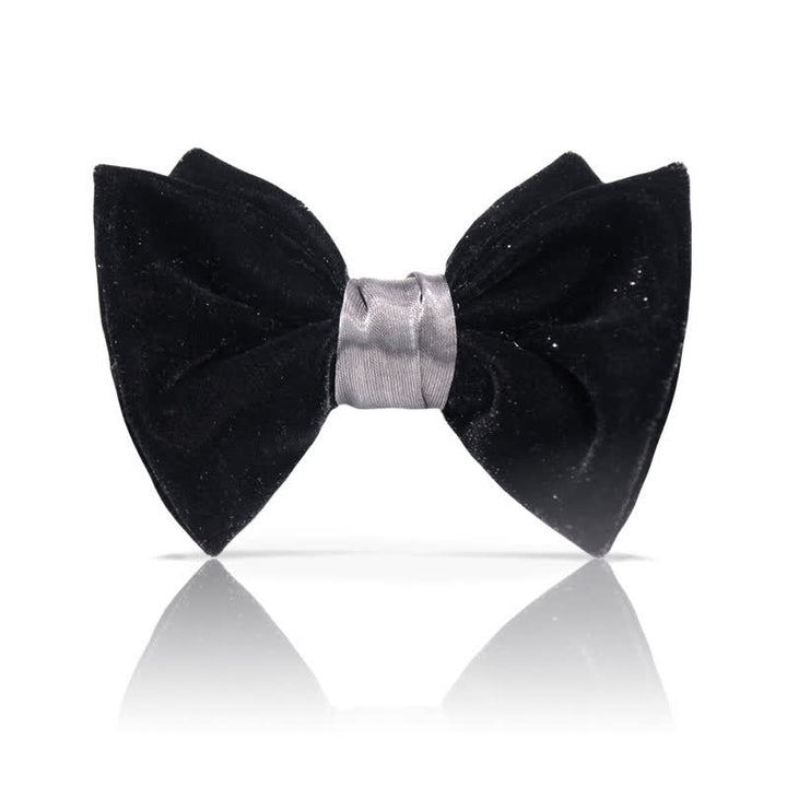 Pajarita elegante de terciopelo negro para hombre