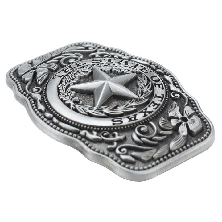 Cinturón de cuero con hebilla del estado de Texas de cinco estrellas para hombre hecho a mano