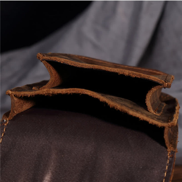 Riñonera de cuero con gancho para colgar en la cintura para viajes