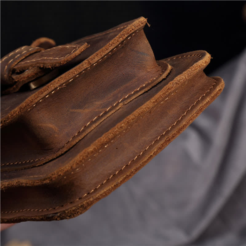 Riñonera de cuero con gancho para colgar en la cintura para viajes