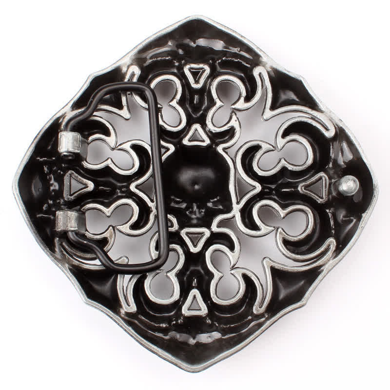 Cinturón de cuero con hebilla de calavera hueca para hombre, hecho a mano