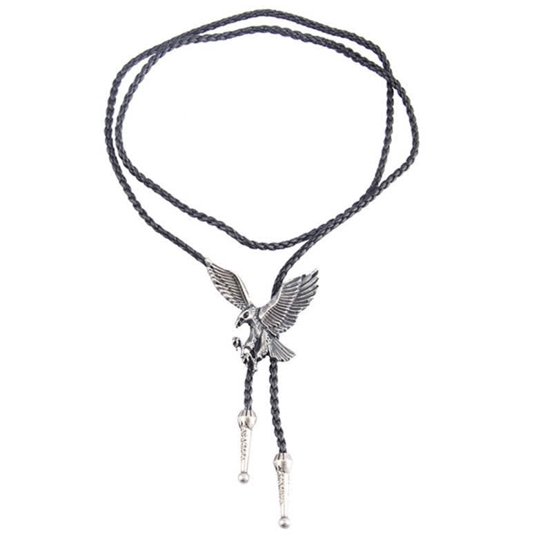 Corbata bolo estilo western con diseño de águila en vuelo