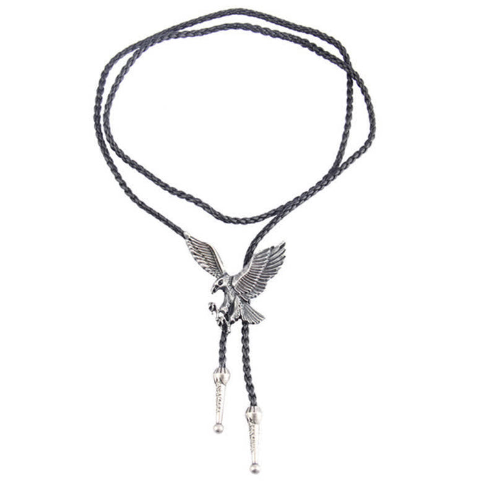 Corbata bolo estilo western con diseño de águila en vuelo