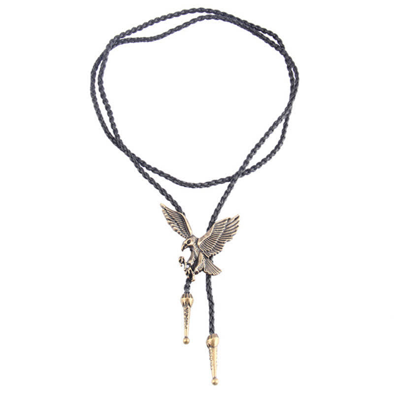 Corbata bolo estilo western con diseño de águila en vuelo