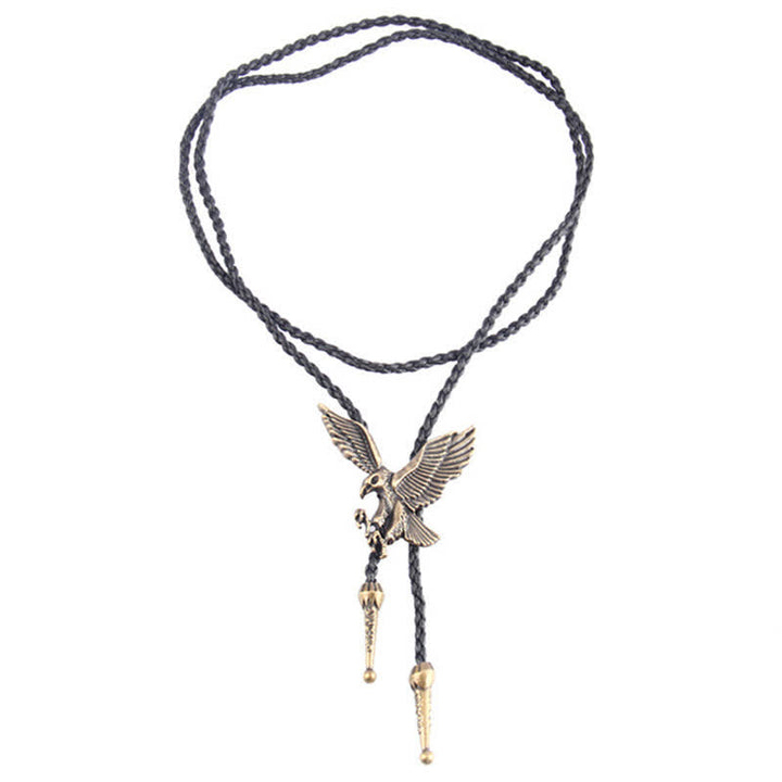 Corbata bolo estilo western con diseño de águila en vuelo