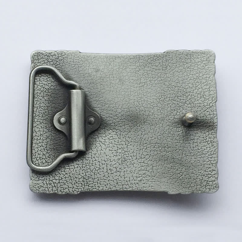 Cinturón de cuero con hebilla rectangular turquesa estilo western para hombre, hecho a mano