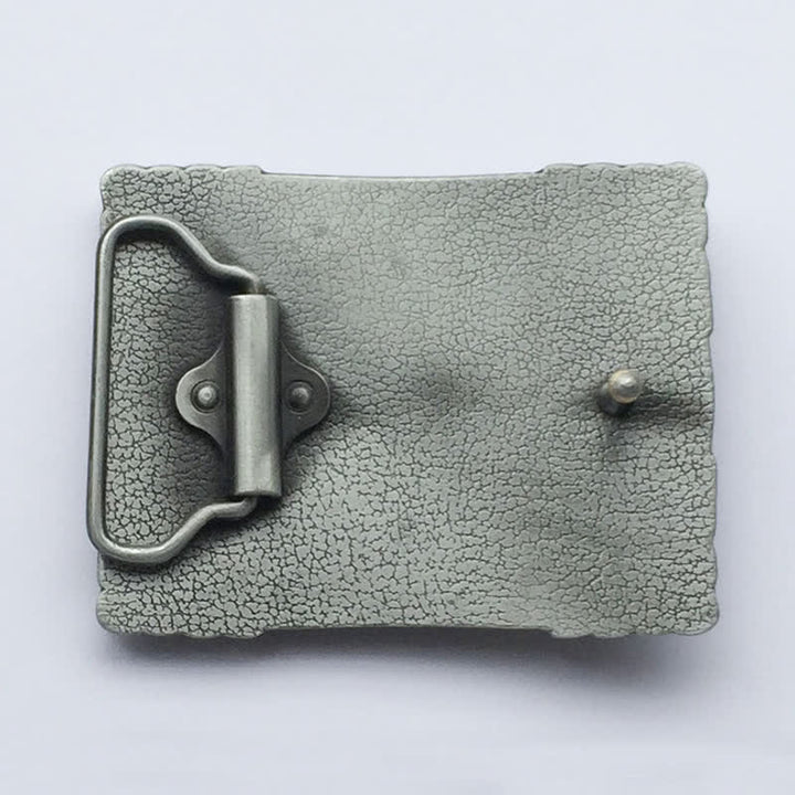 Cinturón de cuero con hebilla rectangular turquesa estilo western para hombre, hecho a mano