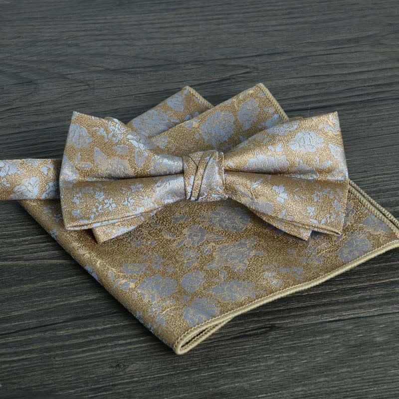 Conjunto de 2 pajaritas formales de boda con lunares y flores para hombre