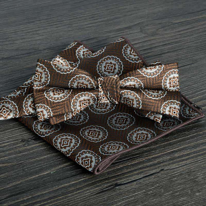 Conjunto de 2 pajaritas formales de boda con lunares y flores para hombre