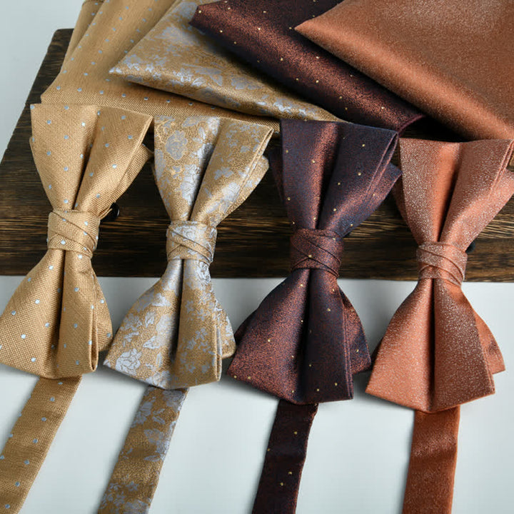 Conjunto de 2 pajaritas formales de boda con lunares y flores para hombre