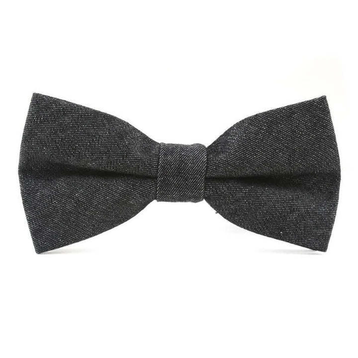 Pajarita de algodón y mezclilla de sarga de color liso para hombre