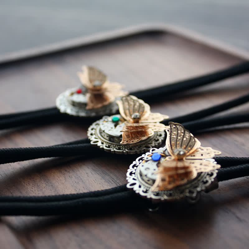 Corbata Bolo con colgante de mariposa 3D Steampunk