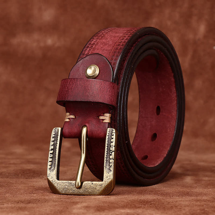 Cinturón de cuero estilo jean estilo casual desgastado estilo retro para hombre