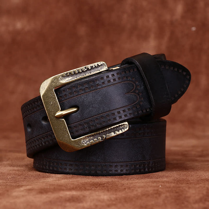 Cinturón de cuero estilo jean estilo casual desgastado estilo retro para hombre