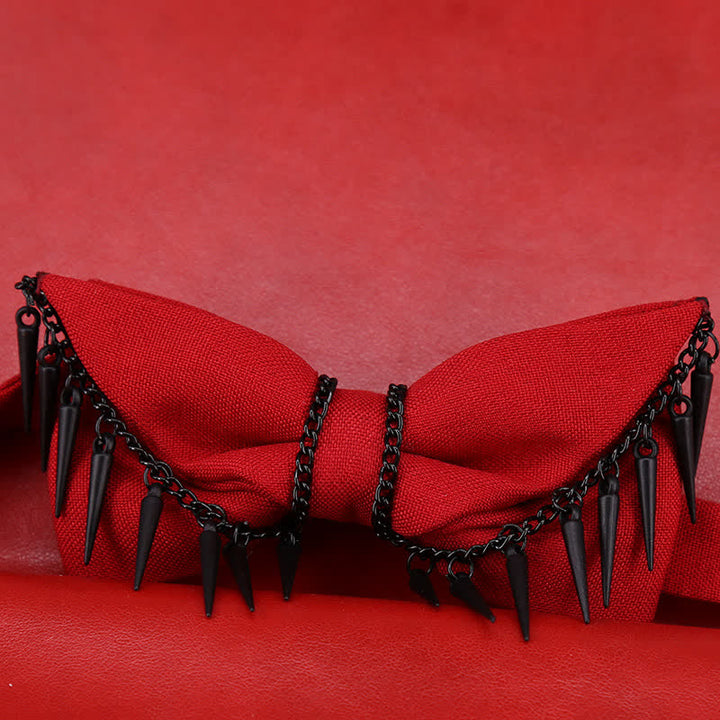 Pajarita con borlas y remaches de estilo punk para hombre