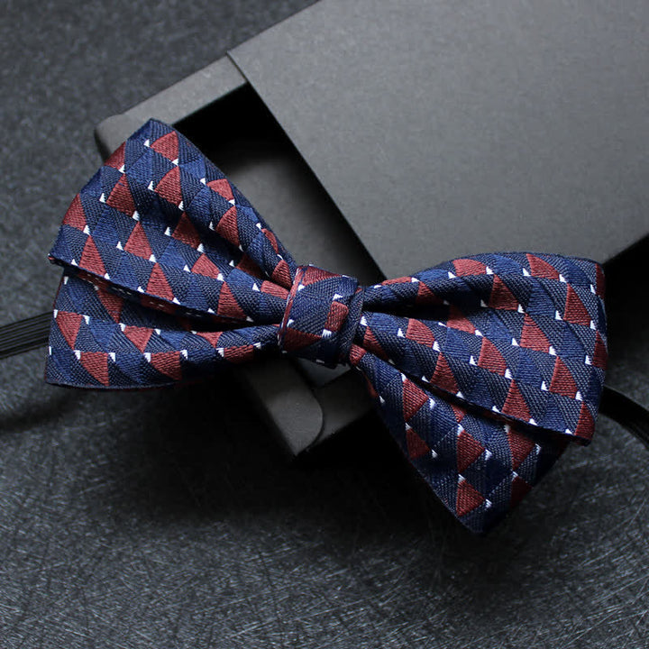 Pajarita de dos capas con estampado abstracto para hombre