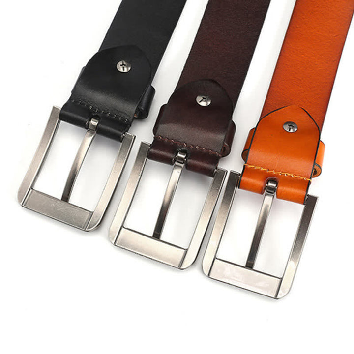 Cinturón unisex de cuero con tachuelas y remaches hexagonales