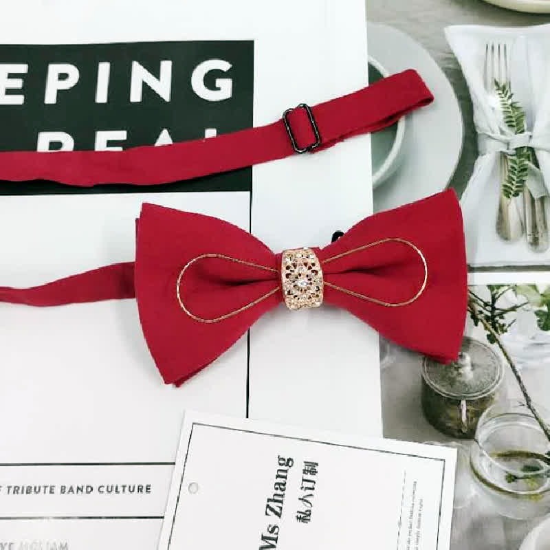 Pajarita para traje de novio formal con decoración dorada para hombre