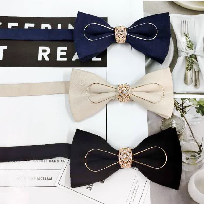 Pajarita para traje de novio formal con decoración dorada para hombre