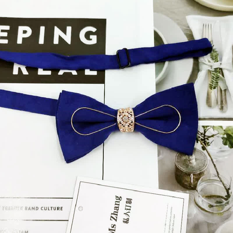 Pajarita para traje de novio formal con decoración dorada para hombre