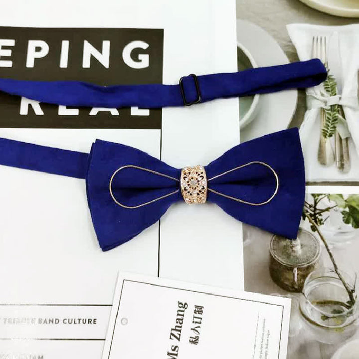 Pajarita para traje de novio formal con decoración dorada para hombre