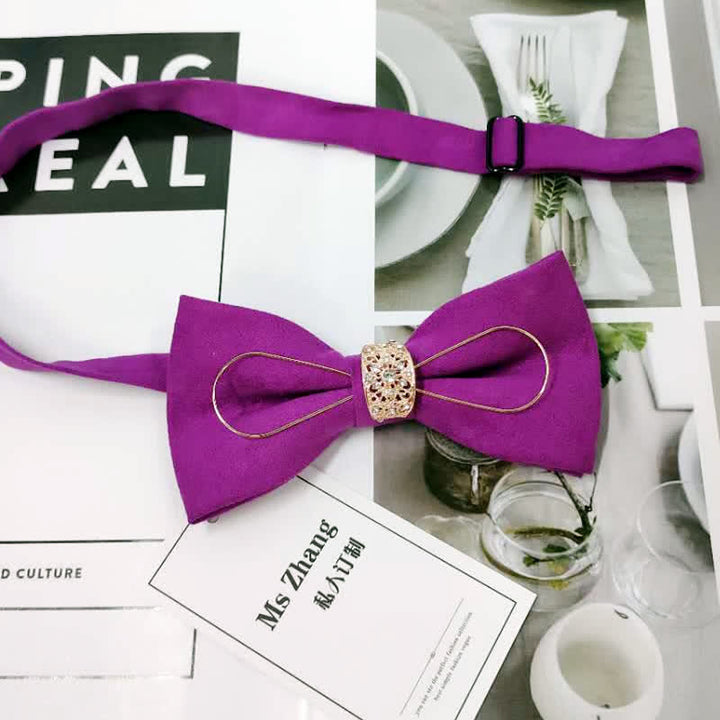 Pajarita para traje de novio formal con decoración dorada para hombre