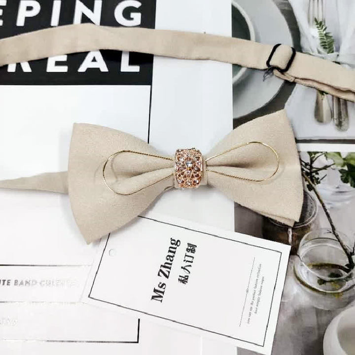 Pajarita para traje de novio formal con decoración dorada para hombre