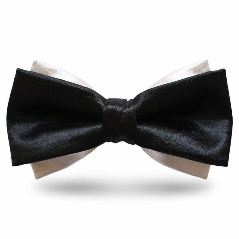 Pajarita negra de doble capa Gainsboro para hombre