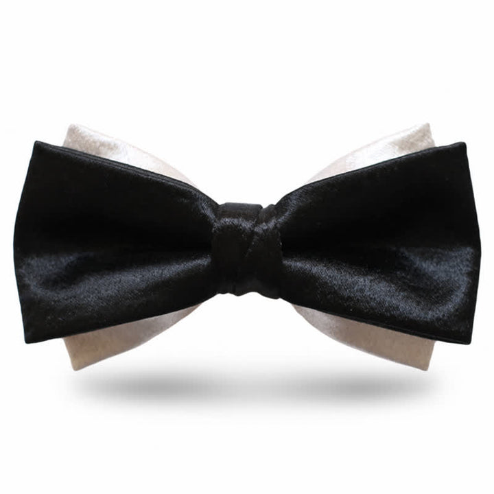 Pajarita negra de doble capa Gainsboro para hombre