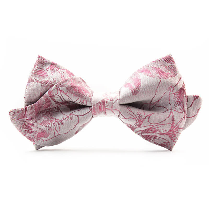 Pajarita con diseño floral y forma de bigote para hombre