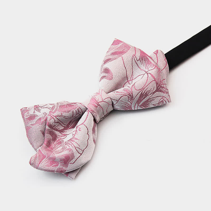 Pajarita con diseño floral y forma de bigote para hombre