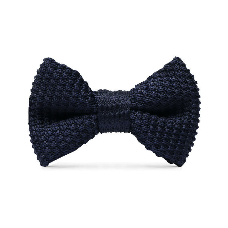 Pajarita de novio de punto de color liso y sencilla para hombre