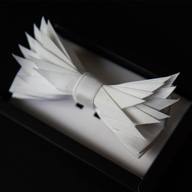 Pajarita con forma de alas blancas puras y limpias para hombre