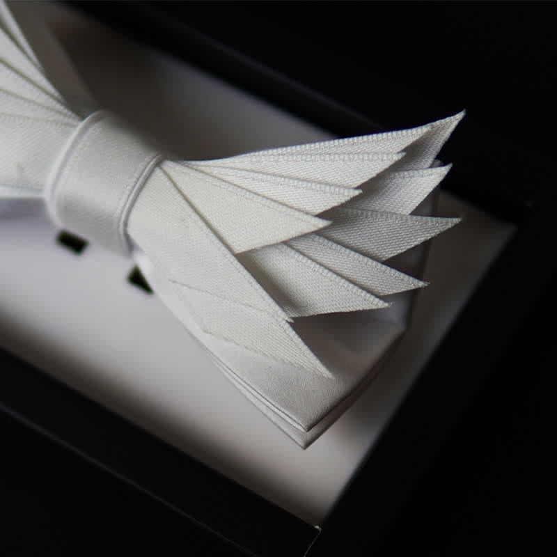 Pajarita con forma de alas blancas puras y limpias para hombre