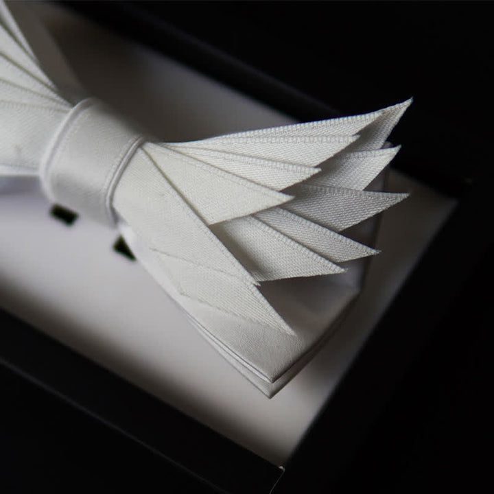 Pajarita con forma de alas blancas puras y limpias para hombre