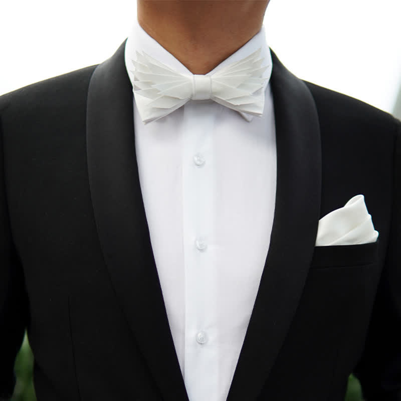 Pajarita con forma de alas blancas puras y limpias para hombre