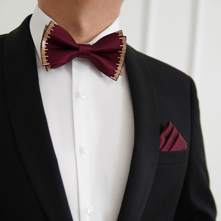 Pajarita de lujo deslumbrante con luz dorada para hombre