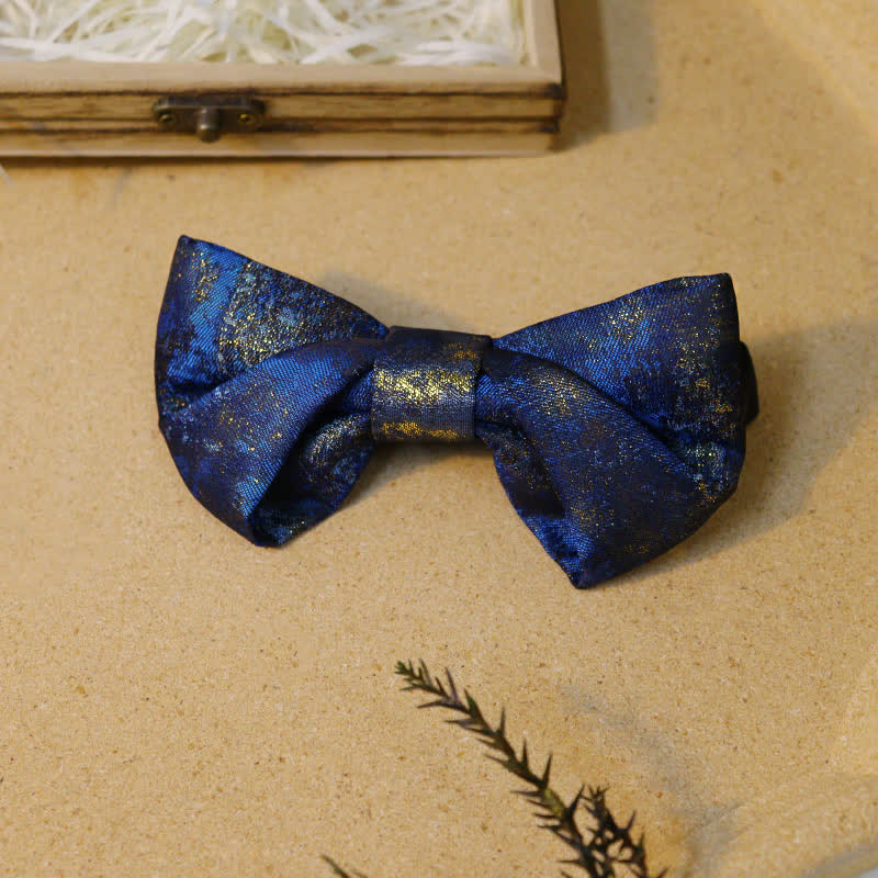 Conjunto de pajaritas de caballero con diamantes de imitación de color azul marino