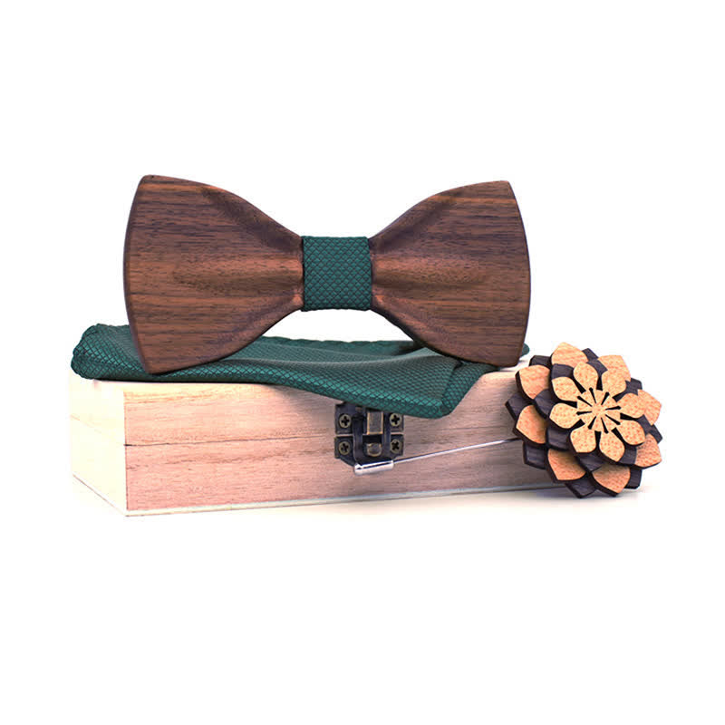 Juego de 3 pajaritas decorativas de madera natural para hombre