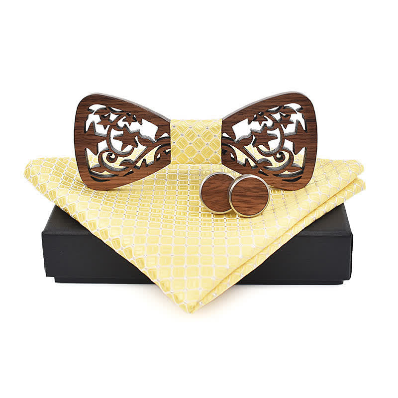 Juego de 3 pajaritas de madera con forma de estrella hueca creativas para hombre.