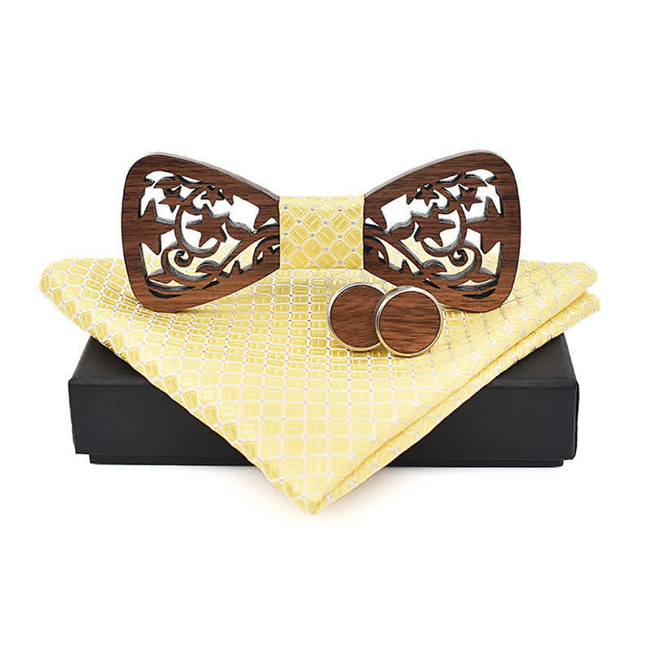 Juego de 3 pajaritas de madera con forma de estrella hueca creativas para hombre.