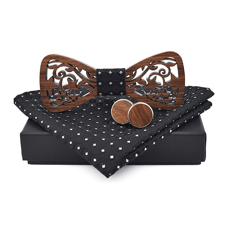 Juego de 3 pajaritas de madera con forma de estrella hueca creativas para hombre.