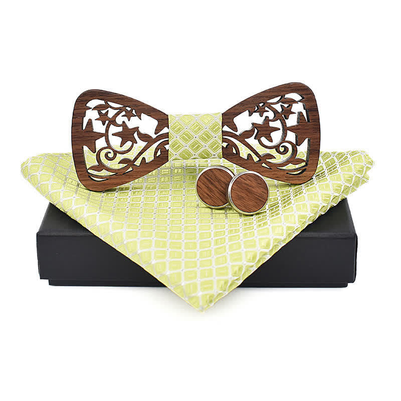 Juego de 3 pajaritas de madera con forma de estrella hueca creativas para hombre.