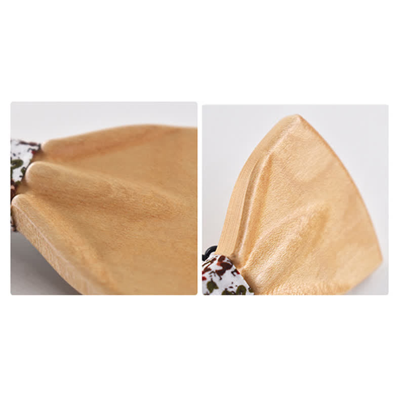 Juego de 4 pajaritas de madera con diseño 3D de moda para hombre.