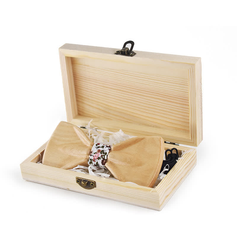 Juego de 4 pajaritas de madera con diseño 3D de moda para hombre.