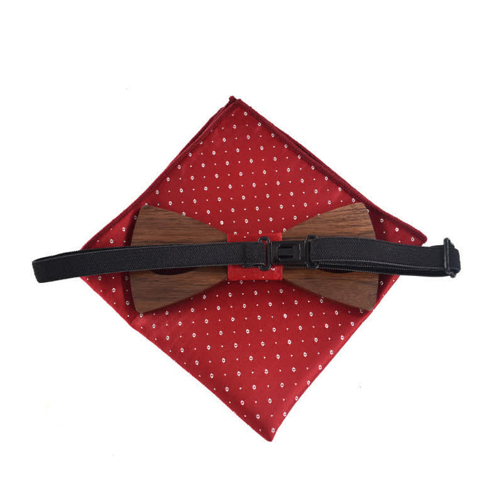 Juego de 2 pajaritas de madera talladas con bigote hueco para hombre