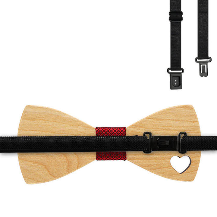 Juego de 3 pajaritas de madera con forma de corazón hueco para hombre