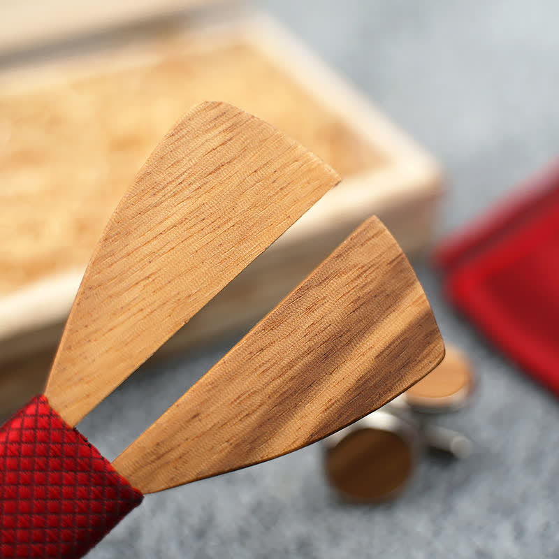 Juego de 3 pajaritas de madera con bigote hueco divertido para hombre