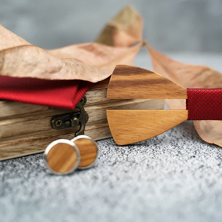 Juego de 3 pajaritas de madera con bigote hueco divertido para hombre