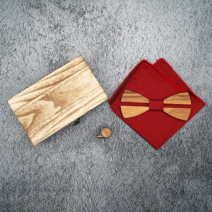 Juego de 3 pajaritas de madera con bigote hueco divertido para hombre